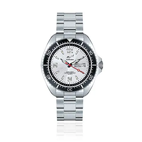 CHRIS BENZ ONE Man 200M Taucheruhr mit Metallband, Haifischsilber