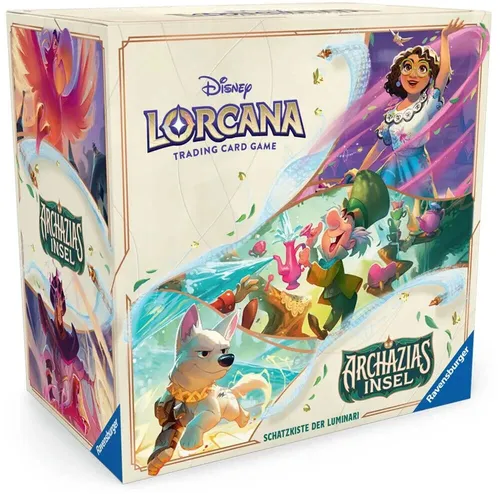 Disney Lorcana: Archazias Insel - Schatzkiste der Luminari - Gesellschaftsspiel, entdecke die magische Welt von Disney Lorcana mit dieser Schatzkiste voller Karten und Abenteuer!