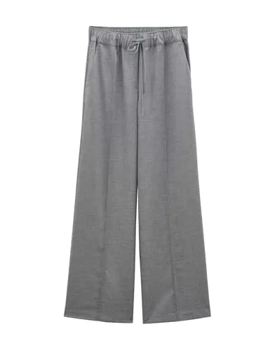 someday Damen Jogpants | Businesshose Candra Wide in weicher Flanell Optik Good Grey, 42