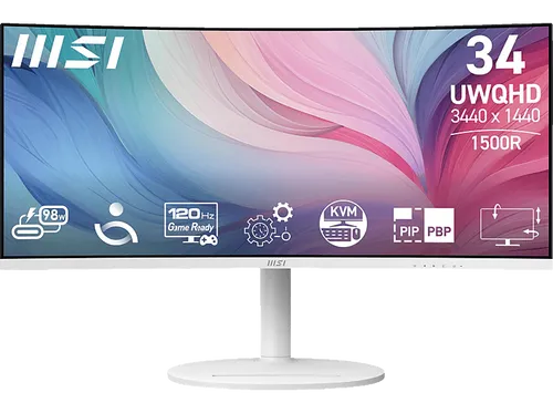 MSI MODERN MD342CQPWDE 34 Zoll UWQHD Business Monitor - 34 Zoll UWQHD Business Monitor mit 4 ms Reaktionszeit, ideal für produktives Arbeiten und Multimedia-Anwendungen.