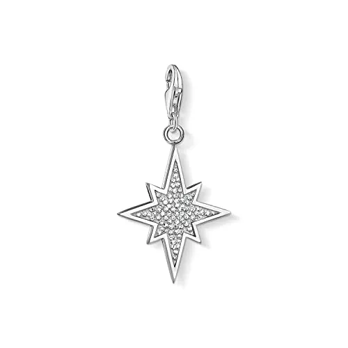 Thomas Sabo Damen-Anhänger Glitzerstern 925 Sterling Silber - Clasp Charms für Damen, eleganter Charm aus 925er Sterlingsilber mit vielseitigen Kombinationsmöglichkeiten für individuelle Schmuckstücke.