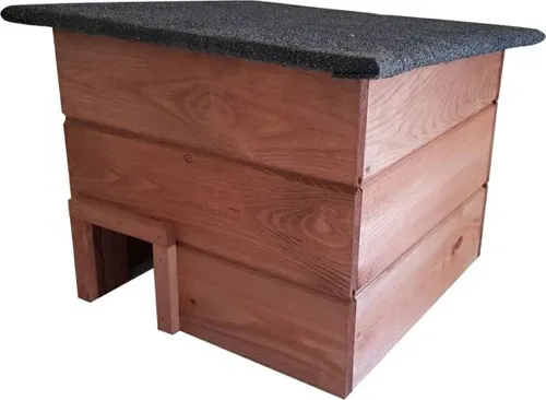 Igelhaus aus Kiefernholz 35 x 35 x 30,5/24,5 cm