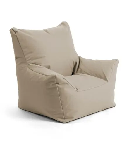 mokebo Kindersessel Der Gartenzwerg (Beige-Khaki) - Bequemer Sitzsack für Kinder, wasserfest und pflegeleicht, ideal für drinnen und draußen, nachhaltig produziert in Deutschland.