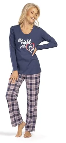 Consult-Tex Damen Pyjama Schlafanzug Set, Baumwolle-Jersey Langarm DW600 40/42