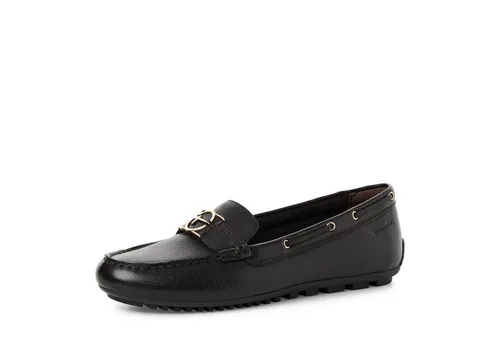 Tamaris Slipper Damen Bequem schwarz, EU 38 - Slipper & Mokassins für Damen, mit herausnehmbarer Sohle für individuellen Komfort und flacher Sohle für angenehmes Tragegefühl im Alltag.