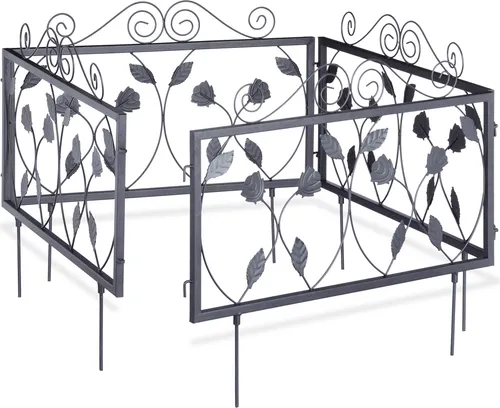 Beetzaun Beetumrandung Gartenzaun Zierzaun 4,5 m - Nostalgisches Design - Kanteneinfassungen mit nostalgischem Charme, ideal zur stilvollen Abgrenzung von Beeten, aus robustem Metall gefertigt und wetterfest.