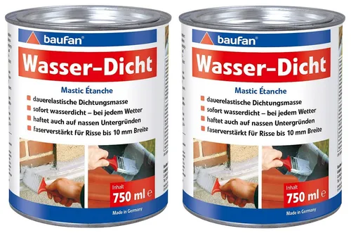 baufan Wasser-Dicht Grau 2x 750 ml
