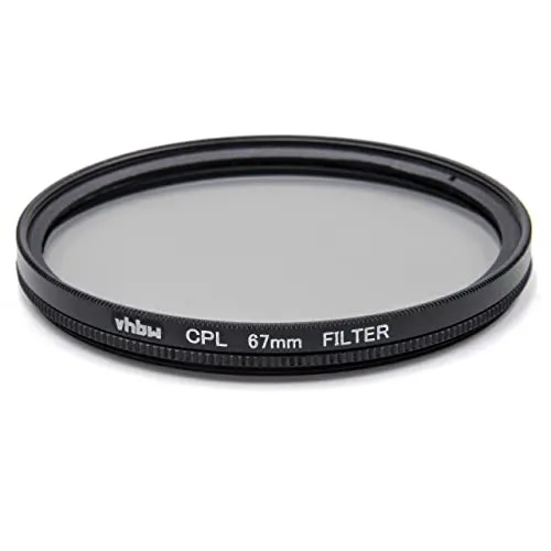 vhbw Universal Polarisationsfilter für Kamera Objektive mit 67mm Filtergewinde - Zirkularer Polfilter (CPL), Schwarz