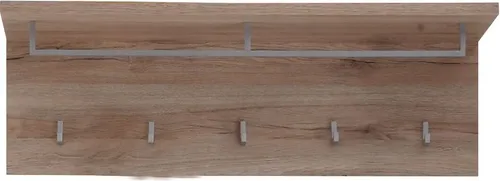 trendteam smart living Malea Garderobenpaneel - Wandgarderobe in Eiche San Remo, mit 5 Kleiderhaken, 1 Kleiderstange und praktischer Hutablage - ideal für einen ordentlichen Eingangsbereich.