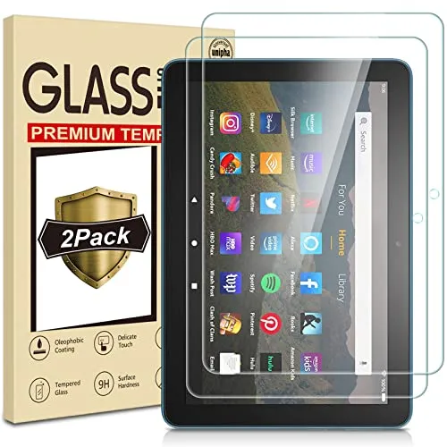 SLYTF Ecenone Schutzfolie für Amazon Fire HD 8 / Fire HD 8 Plus (2020 Model, 8 Zoll), [2 Stück] [9H Härte, High Definition, Blasenfreie, Einfache Installation]