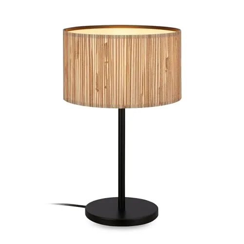 BRILONER Tischlampe mit Seegras Schirm - Tischlampe im Boho-Stil mit natürlichem Seegras-Schirm, sorgt für warmes Licht und harmoniert mit jedem Interieur – perfekt für Wohnzimmer, Schlafzimmer oder Büro.
