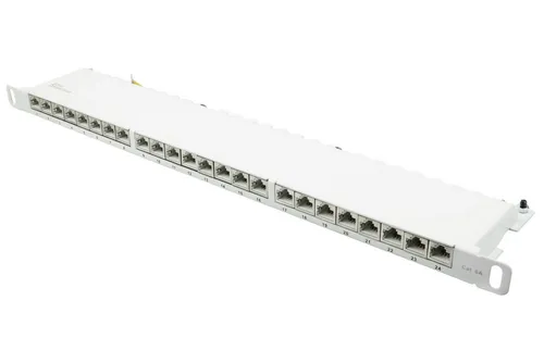 GOOD CONNECTIONS Cat. 6A Netzwerk-Patch-Panel - Vollgeschirmtes 24-Port Patchpanel für 10 Gigabit/s Ethernet, aus robustem Stahlblech, werkzeuglos zu öffnen und mit zentralem Erdungsanschluss, ideal für professionelle Netzwerkinstallationen.