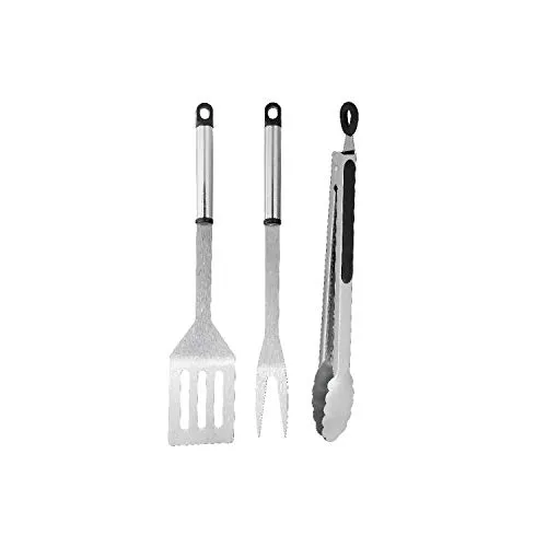 HI Grillbesteck, Edelstahl, Wender, Gabel & Zange, 3-teilig (1 Set)