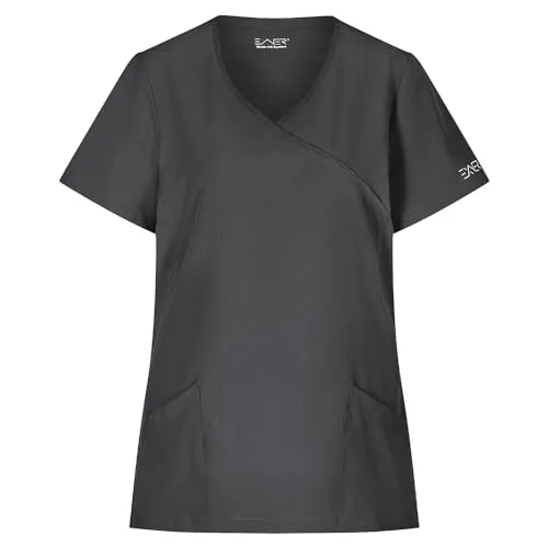 EXNER medizinischer Schlupf-Kasack, Slim fit Stretch, für Damen in Krankenpflege, Altenpflege, Kosmetik, Medizin, Graphit, Größe XL