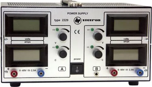 Statron 2229.2 Labornetzgerät - Labornetzgerät für Elektrotechnik, einstellbar von 0-40V und 0-2.5A, ideal für Labor und Werkstatt mit hoher Konstanz und robuster Bauweise.