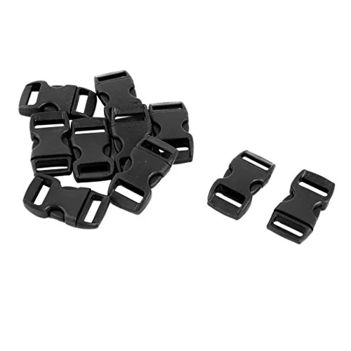 sourcing map 10Stück Schnallen und Verschlüsse Seitlich Schnellverschluss Schließe Gürtelschnallen 10mm Breite Gurtband