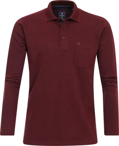 Redmond XXL Langarm-Polo bordeaux melange - Pflegeleichtes Langarm-Poloshirt in bordeaux melange, ideal für den Alltag. Mit atmungsaktivem Mischgewebe, bügelfrei und praktischem 3-Knopfleiste-Design. Einfach waschen und anziehen!
