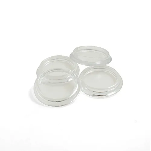 Design61 Möbeluntersetzer für runde Möbelfüße Rollenuntersetzer Klavieruntersetzer Bodenschutz Kappen für Füße bis 40 mm 4 St. glasklar