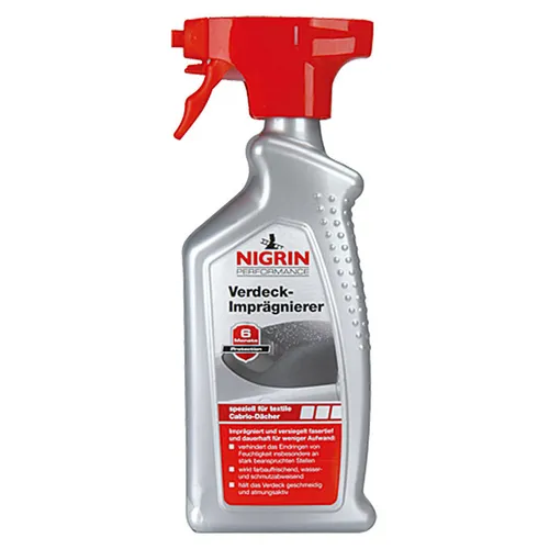 Nigrin 74183 Verdeckversiegelung 500ml - Sonstige - Ideal für textile Cabrio-Dächer, bietet bis zu 6 Monate Langzeitschutz und schützt vor Wasser und Schmutz für Werterhalt und Pflegeleichtigkeit.