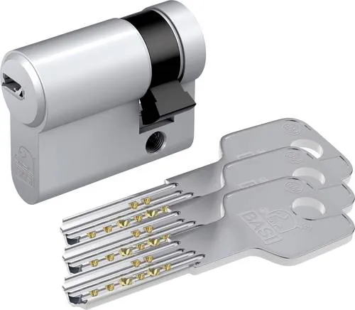 Basi BM5021-0025-0040 Profil-Doppelzylinder 10 / 55mm - Sicherheitstechnik: Der robuste Profil-Halbzylinder mit Bohrmuldenschlüssel bietet hohen Schutz für Garagentore und Schlösser.