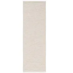 benuta Teppich Ron, rechteckig, Höhe: 5 mm, 100% Baumwollteppich, Minimalistisch, Pflegeleicht, Wohnzimmerteppich weiß rechteckig | 80 cm x 300 cm x 5 mm