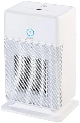 Carlo Milano Keramikheizlüfter: 2in1-Keramik-Heizlüfter und Luftbefeuchter, Thermostat, 900/1.800 W (Turm-Heizlüfter, Elektro Keramik, Ultraschall)