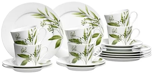 Ritzenhoff & Breker Kaffeeservice Evora, 18-teilig, Porzellan - Elegantes 18-teiliges Kaffeeservice aus hochwertigem Porzellan, spülmaschinengeeignet und ideal für stilvolle Kaffeerunden mit 6 Personen.