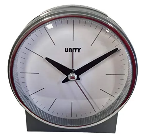 Unity Wecker Glockenwecker – 49029, Metall, Silber, 10.5 x 10.5 x 6.5 cm