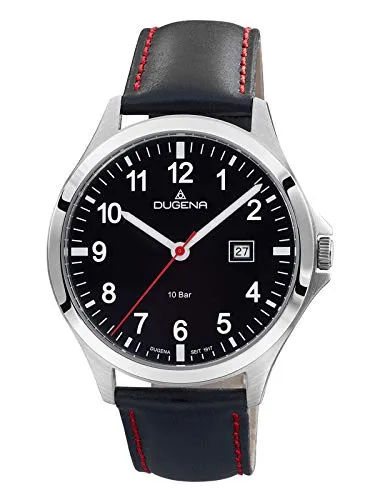 Dugena Herren-Armbanduhr 4460991 Boston - Armbanduhren für Herren, hochwertiges Edelstahlgehäuse, wasserdicht bis 10 bar und elegantes Design mit schwarzem Zifferblatt – ein stilvoller Zeitmesser für jeden Anlass.