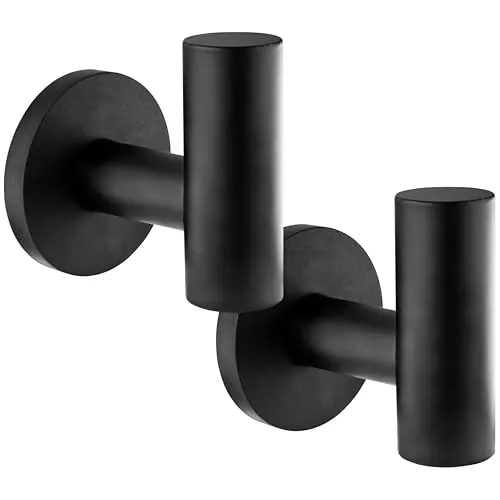 POPPSTAR 2 Kleiderhaken magnetisch, extra stark, Haftkraft 8 kg (Höhe 54mm, Breite 52mm), Farbe schwarz