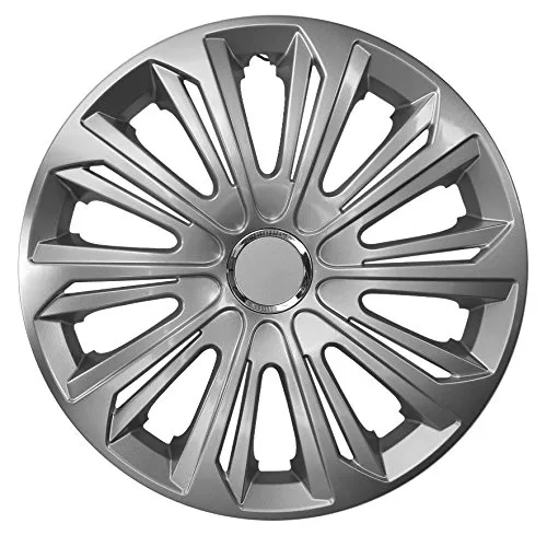 Radzierblenden 16 Zoll Universal STRONG Silber 4 Stück - Radkappen & Stahlfelgenringe, universell passend, splitter- und bruchfest für eine einfache Installation ohne Werkzeuge.