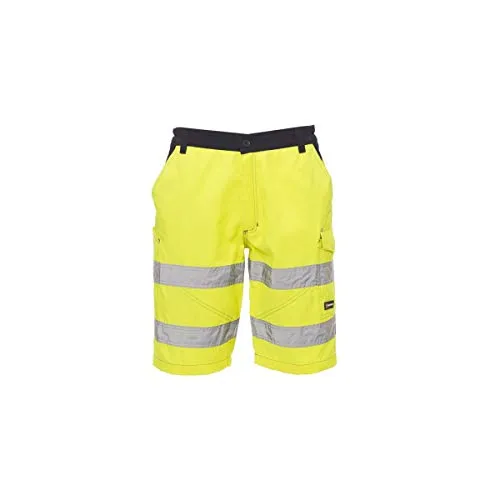 Warnschutz Bermudashorts CRAFT Work & Safety - Fluogelb/Marineblau XL - Arbeits- & Schutzkleidung, hochsichtbare Warnkleidung aus atmungsaktivem und strapazierfähigem Material, ideal für sicheres Arbeiten in Risikoumgebungen.