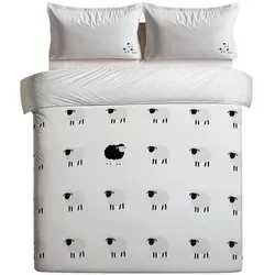Bettwäsche, Weiß, Textil, Tier, 135x200 cm, Schlaftextilien, Bettwäsche, Bettwäsche
