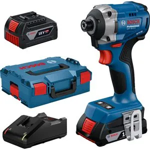 Bosch Professional GDR 18V-215 Akku-Drehschlagschrauber - Akku-Drehschlagschrauber für präzises Schrauben in Holz und Metall, mit 215 Nm Durchzugskraft und 3.300 min⁻¹ für schnelle Ergebnisse.