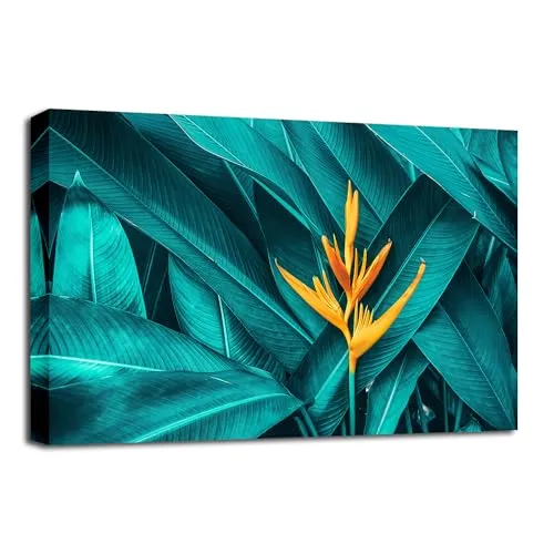 Visario Leinwandbild 120x80 cm 5037 Blume Lounge Motiv modern - Wandbild Kunstdruck auf Leinwand mit echtem Holzrahmen fertig aufgespannt - Bild Blumenmotiv Dekoration Wohnzimmer Schlafzimmer Büro