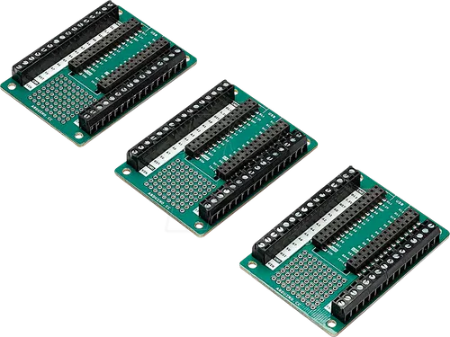 Nano-Schraubklemmen-Adapter (3er-Pack) für Arduino - LED-Lampen Adapter für sichere Verbindungen ohne Löten, ideal für IoT-Projekte und Arduino Nano-Boards, inklusive Prototyping-Bereich für zusätzliche Komponenten.