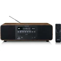 Lenco DAR-051 DAB+ Radio – Kompakt-System mit CD/MP3-Player - Tragbarer CD-Player mit DAB+ und Bluetooth 5.0, kraftvollem 2 x 10 Watt RMS Sound und integrierter Alarmfunktion – ideal für Musikliebhaber und Wecker!