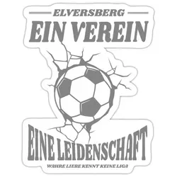 Spreadshirt Elversberg Ein Verein Eine Leidenschaft Fußball Sticker Aufkleber, 10 x 10 cm, Mattweiß - Weiß