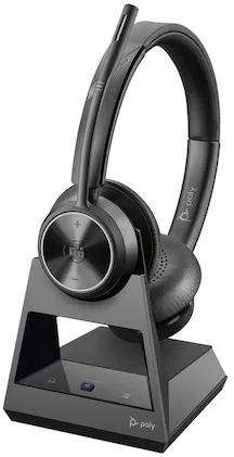 HP Poly Savi 7320-M - Schnurloses DECT Stereo Headset, extrem sicher mit Noise Cancelling und 180 m Reichweite, ideal für Contact Center und vertrauliche Gespräche