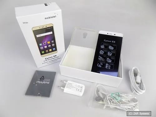 Mobistel Cynus E8 Dual-Sim Handy 5 Zoll 1GB/16GB Quad-Core, 13MP, WEISS, NEU