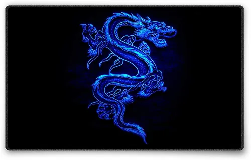 Mauspad 36 x 25 cm Mousepad Gaming / Office Silent Monsters Drache Drachen blau