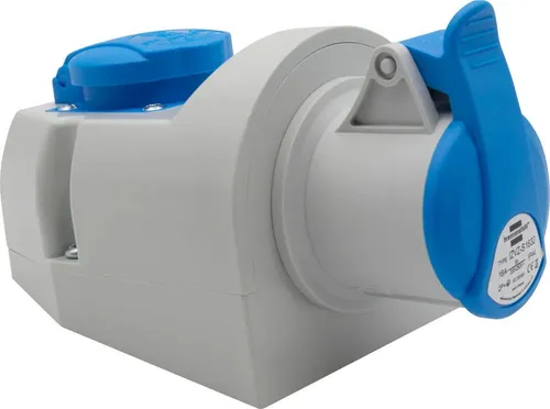 Brennenstuhl Wandsteckdose CEE16 / Schuko 3polig 16A IP44 in blau von brennenstuhl