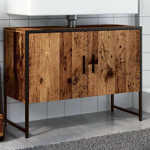 Maison Exclusive Waschbeckenunterschrank Altholz-Optik 80x33x60 cm