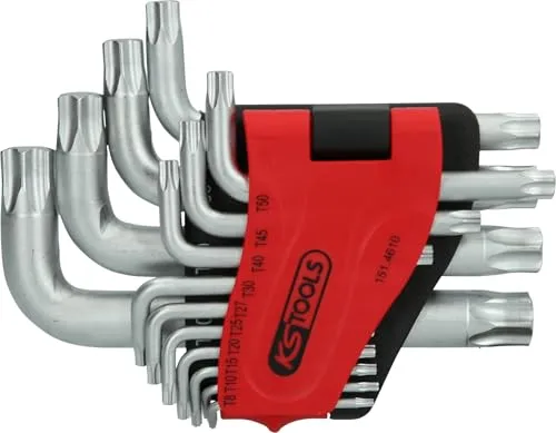 KS Tools Torx-Winkelstiftschlüssel-Satz, 14-teilig - 151.4610 - Torx-Winkelstiftschlüssel, kompakt und ideal für präzise Arbeiten an engen Stellen.