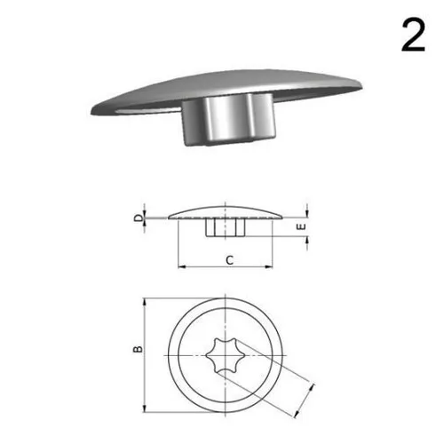Abdeckkappen für Torx Schrauben TX30 weiß Typ 2 LDPE 10 Stück
