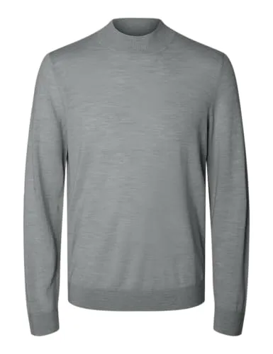 SELECTED HOMME Male Mock Neck Pullover 100% Merinowoll