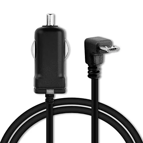 subtel 12V / 24V Steckdose zu Micro-USB 90° Sat NAV kompatibel mit Autoladegerät GPS Zigarettenanzünder Adapter 1.1m Ladekabel