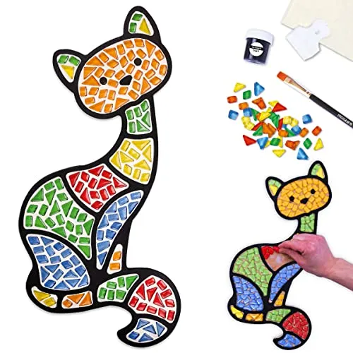 Mosaik-Set Katze MA3002: Gestalte deine eigene schimmernde Katze aus funkelndem Mosaik.