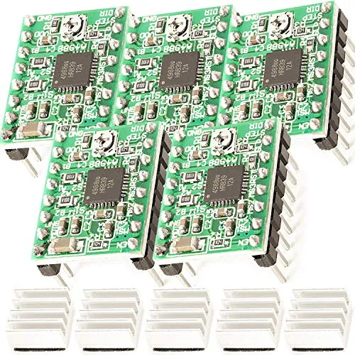 Produktbild AZDelivery 5 x A4988 Schrittmotor-Treiber-Modul mit Kühlkörper kompatibel mit Arduino und Raspberry Pi inklusive E-Book!