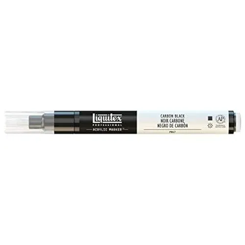 Liquitex 4620337 Professional Paint Marker, Acrylmarker mit hochpigmentierte Acrylfarbe auf Wasserbasis für den Innenbereich & Außenbereich, feine Spitze - Karbonschwarz